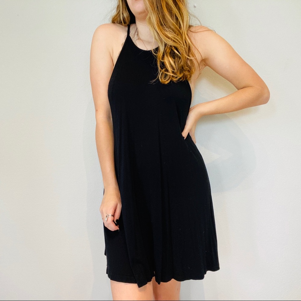 CLEARANCE black flowy tank dress - Picture 1 of 7